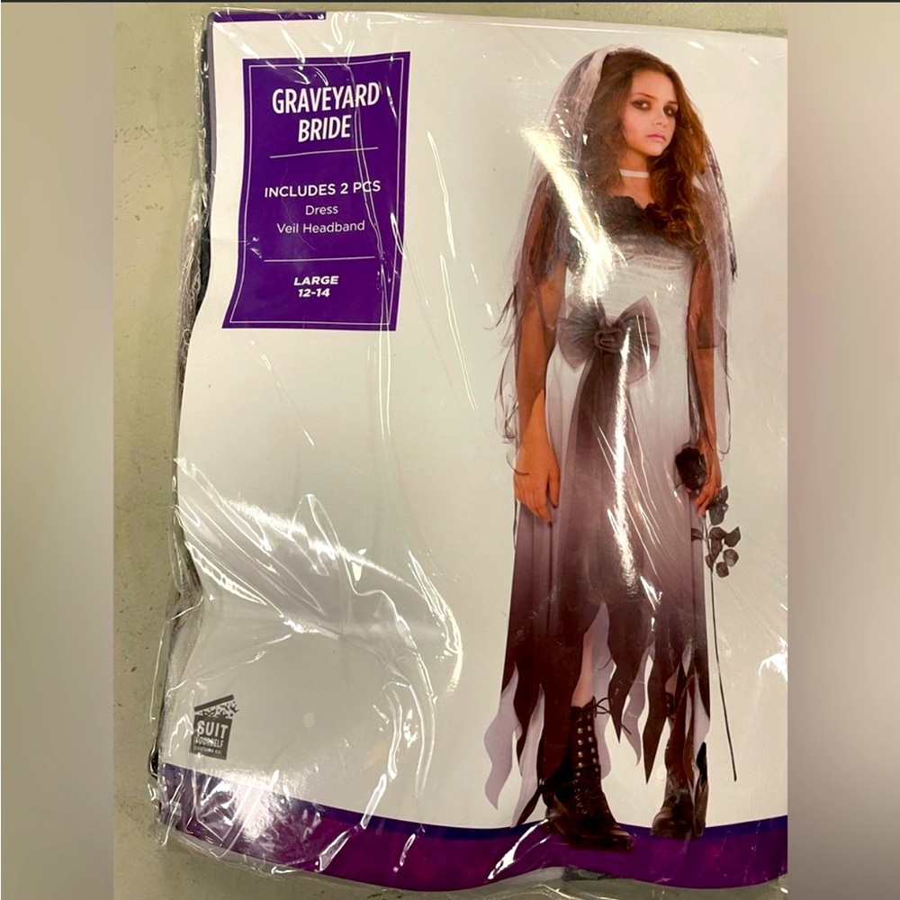 Graveyard Bride Costume Size L 12-14 Suit Yourself Halloween NWT